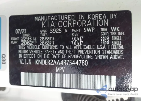 2024 Kia Seltos Ex from USA, damaged, VIN KNDER2AA4R7544780